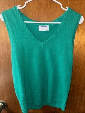 Old Navy Teal Green V-Neck Sleeveless Vest